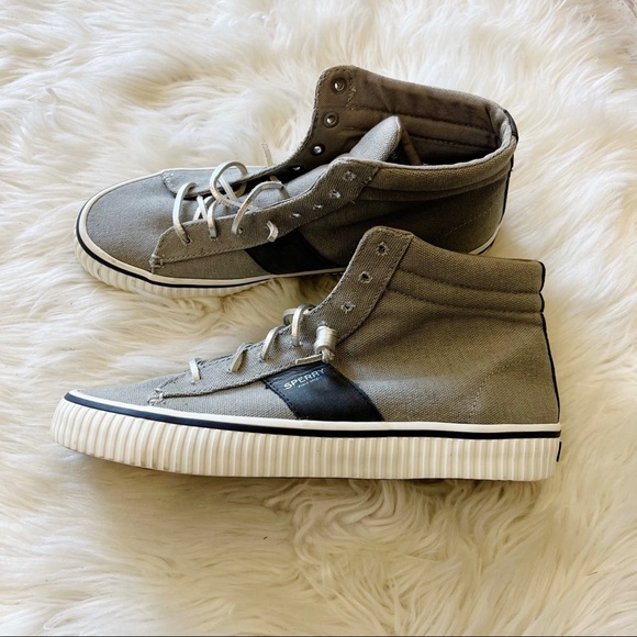 Sperry Top-Sider STS80016 Rave Verge Gray Canvas High Top Sneakers Women’s 9M - Picture 4 of 8